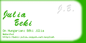 julia beki business card